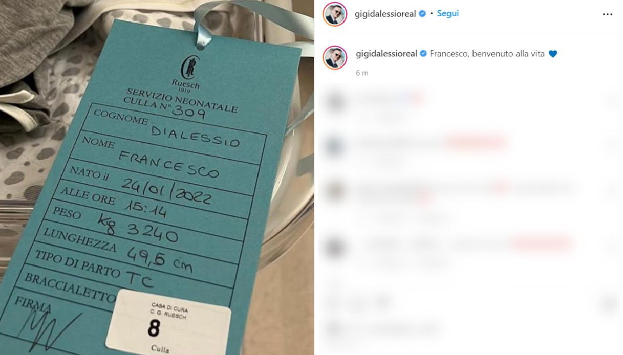Gigi D’Alessio papà per la quinta volta